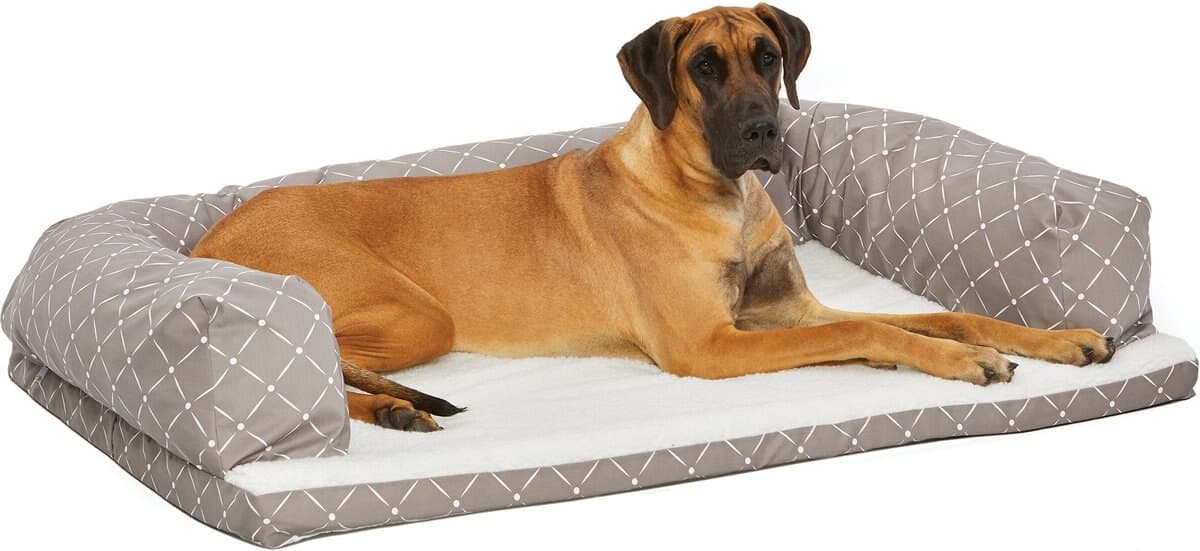 MidWest QuietTime Couture Hampton Orthopedic Bolster Dog Bed with Removable Cover
