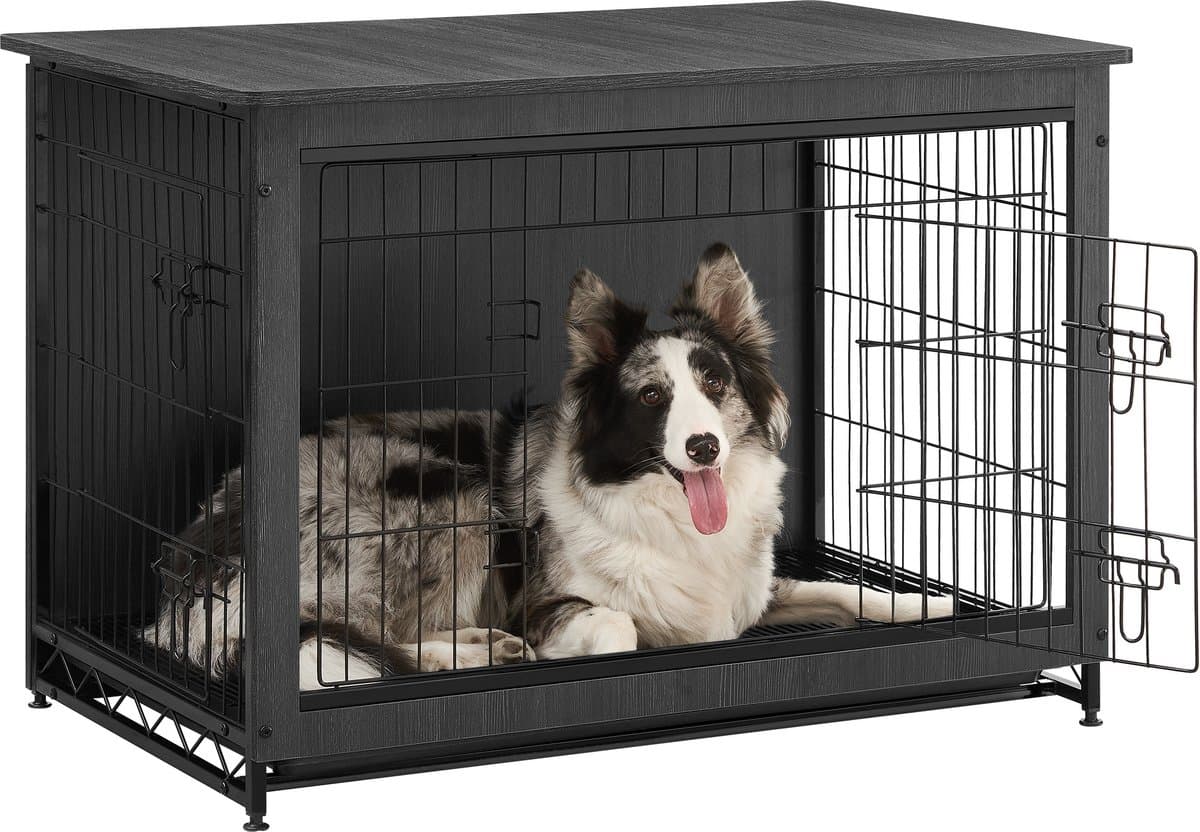 FEANDREA Furniture Style Double Door End Table Dog Crate